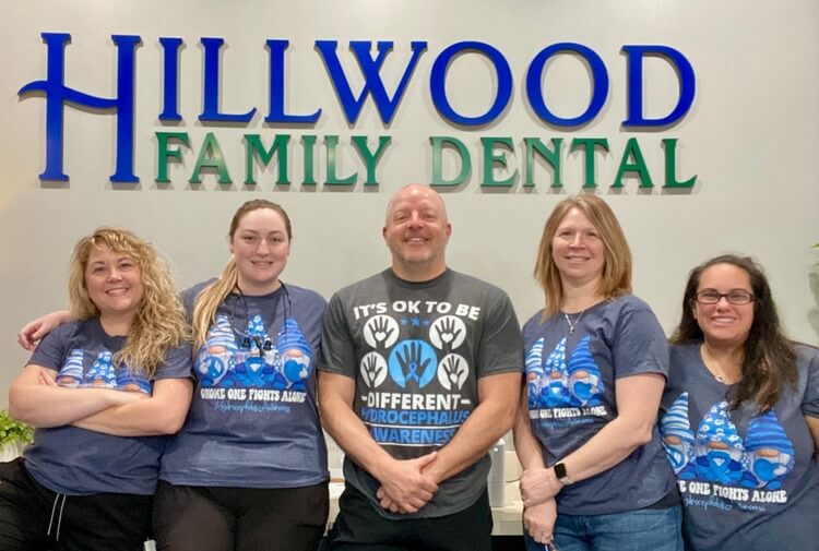 A team photo of the dental team at Hillwood Family Dental